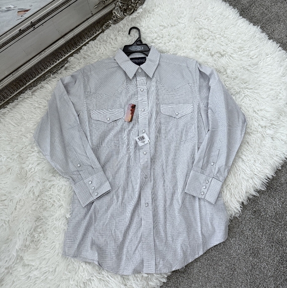 Panhandle Men's Plaid Print Long Sleeve Pearl Snap Western Shirt. Size Medium La - Picture 1 of 7